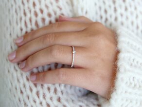 Bague de fiançailles Classic Pavé dans 18K or blanc avec diamants 0,30ct G/SI