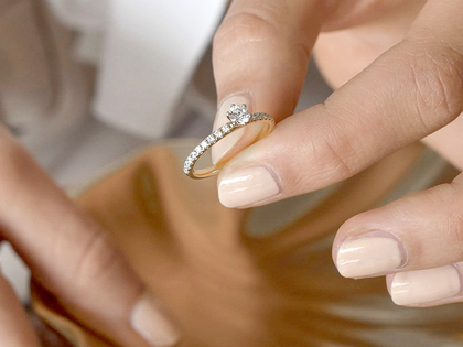 Bague de fiançailles Classic Pavé dans 18K or jaune avec diamants 0,60ct G/SI