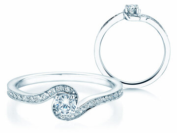 Bague de fiançailles Crush  en 14K or blanc avec diamants 0,27ct G/SI