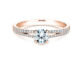 Bague de fiançailles Dynasty Petite dans 18K or rose avec diamants 0,85ct G/SI