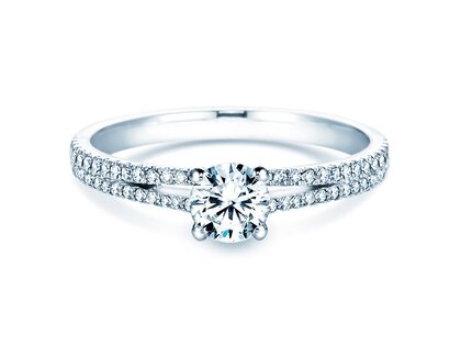 Bague de fiançailles Dynasty Petite dans 18K or blanc avec diamants 0,85ct G/SI