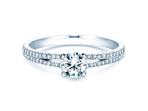 Bague de fiançailles Dynasty Petite dans 18K or blanc avec diamants 0,85ct G/SI