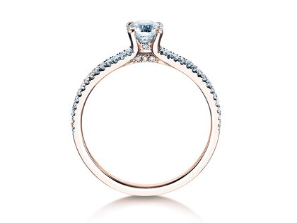 Bague de fiançailles Dynasty Petite dans 18K or rose avec diamants 0,85ct G/SI