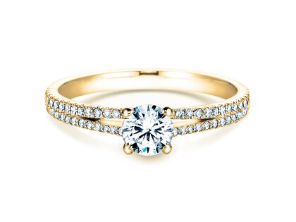 Bague de fiançailles Dynasty Petite dans 18K or jaune avec diamants 0,85ct G/SI
