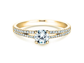 Bague de fiançailles Dynasty Petite dans 18K or jaune avec diamants 0,85ct G/SI