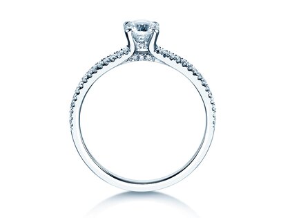 Bague de fiançailles Dynasty Petite dans 18K or blanc avec diamants 0,85ct G/SI