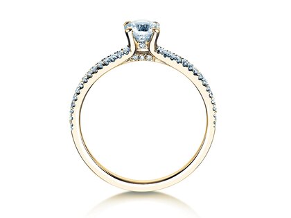 Bague de fiançailles Dynasty Petite dans 18K or jaune avec diamants 0,85ct G/SI
