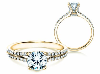 Bague de fiançailles Dynasty dans 18K or jaune avec diamants 1,27ct G/SI
