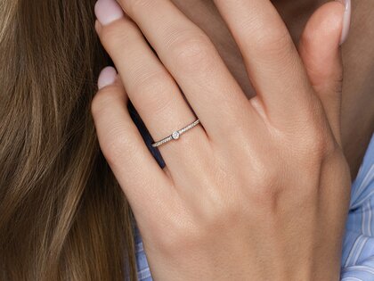 Bague de fiançailles Eternal Pavé dans 14K or blanc avec diamants 0,21ct G/SI