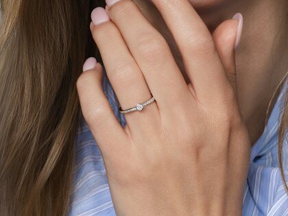 Bague de fiançailles Eternal Pavé dans 18K or blanc avec diamants 0,25ct G/SI