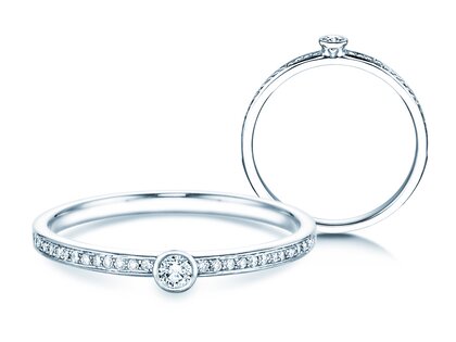 Bague de fiançailles Eternal Pavé dans 18K or blanc avec diamants 0,25ct G/SI
