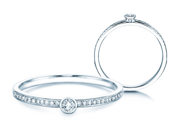 Bague de fiançailles Eternal Pavé dans 18K or blanc avec diamants 0,25ct G/SI