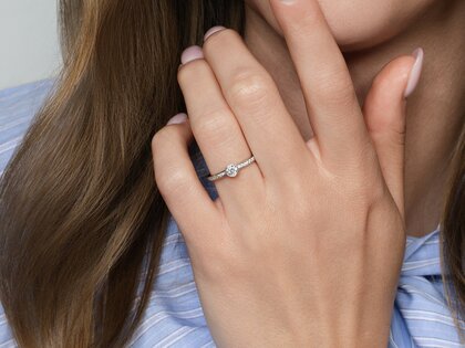 Bague de fiançailles Eternal Pavé dans 14K or blanc avec diamants 0,40ct G/SI