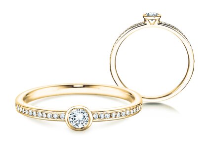 Bague de fiançailles Eternal Pavé dans or jaune