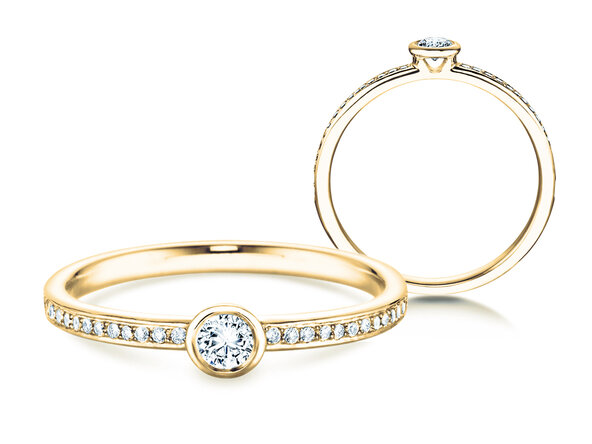Bague de fiançailles Eternal Pavé dans 14K or jaune avec diamants 0,70ct G/SI