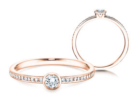 Bague de fiançailles Eternal Pavé en 9K or rose avec diamants 0,70ct G/SI