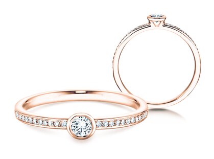 Bague de fiançailles Eternal Pavé dans or rose