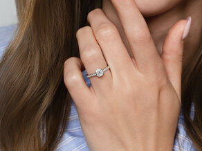 Bague de fiançailles Eternal Pavé dans 14K or jaune avec diamants 0,46ct G/SI