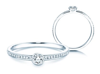 Bague de fiançailles Eternal Pavé dans 14K or blanc avec diamants 0,30ct G/SI