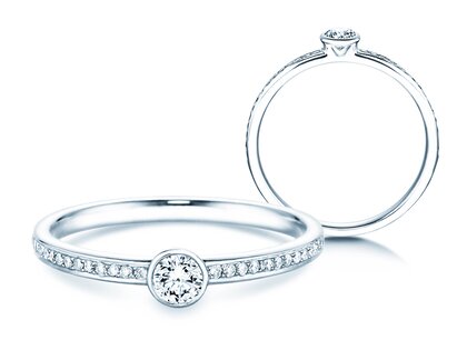 Bague de fiançailles Eternal Pavé dans 18K or blanc avec diamants 0,30ct G/SI