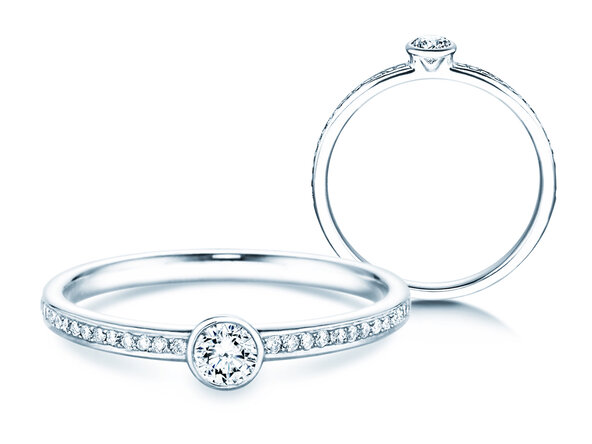 Bague de fiançailles Eternal Pavé dans 18K or blanc avec diamants 0,30ct G/SI