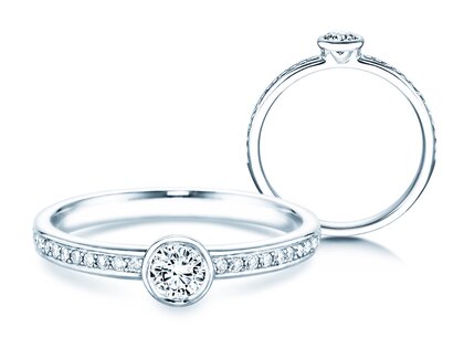 Bague de fiançailles Eternal Pavé dans 14K or blanc avec diamants 0,40ct G/SI