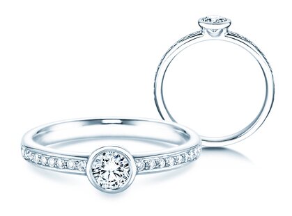 Bague de fiançailles Eternal Pavé dans 14K or blanc avec diamants 0,46ct G/SI