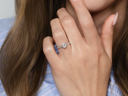 Bague de fiançailles Eternal Pavé dans 14K or blanc avec diamants 0,70ct G/SI