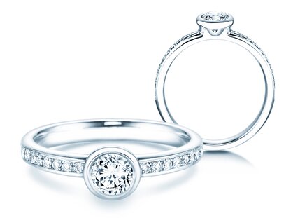 Bague de fiançailles Eternal Pavé dans 18K or blanc avec diamants 0,60ct G/SI