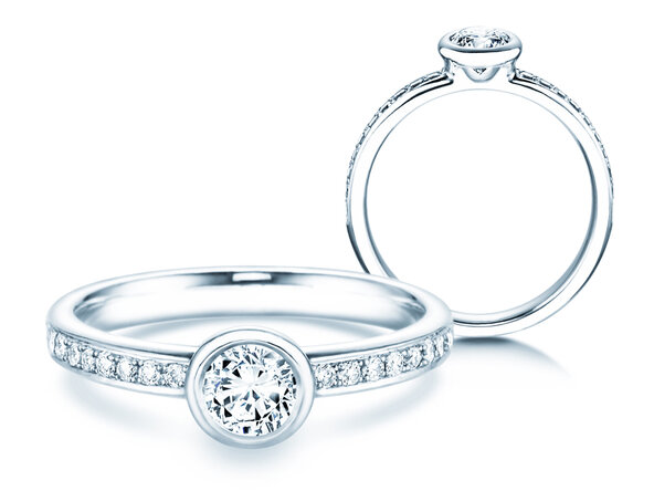Bague de fiançailles Eternal Pavé dans 18K or blanc avec diamants 0,60ct G/SI