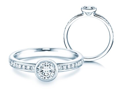 Bague de fiançailles Eternal Pavé dans platine