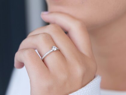 Bague de fiançailles Eternal Pavé dans 18K or blanc avec diamants 0,35ct G/SI