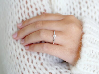 Bague de fiançailles Eternal Pavé dans 18K or blanc avec diamants 0,35ct G/SI
