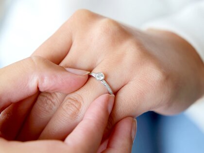 Bague de fiançailles Eternal Pavé dans 14K or blanc avec diamants 0,40ct G/SI