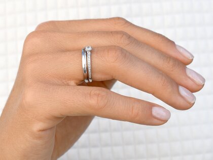 Bague de fiançailles Eternal Pavé dans 18K or blanc avec diamants 0,35ct G/SI