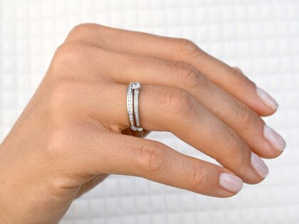 Bague de fiançailles Eternal Pavé dans 18K or blanc avec diamants 0,25ct G/SI
