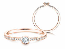 Bague de fiançailles Eternal Pavé dans 14K or rose avec diamants 0,25ct G/SI