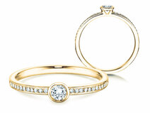 Bague de fiançailles Eternal Pavé dans 14K or jaune avec diamants 0,25ct G/SI