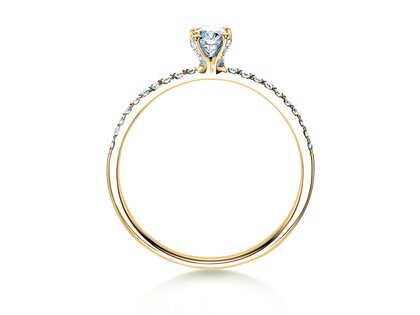 Bague de fiançailles Grace Petite dans 18K or jaune avec diamants 0,43ct G/SI