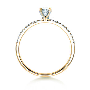 Bague de fiançailles Grace Petite dans 18K or jaune avec diamants 0,43ct G/SI