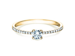Bague de fiançailles Grace Petite dans 18K or jaune avec diamants 0,43ct G/SI