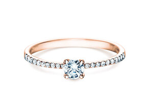 Bague de fiançailles Grace Petite dans 18K or rose avec diamants 0,43ct G/SI