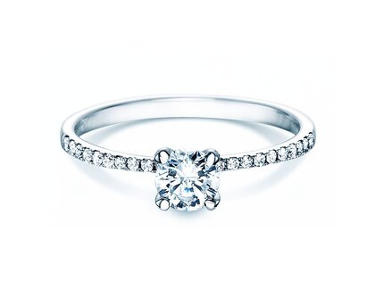 Bague de fiançailles Grace dans 18K or blanc avec diamants 0,70ct G/SI