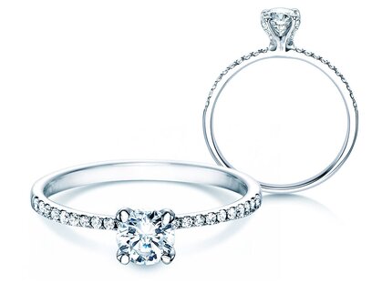 Bague de fiançailles Grace dans 18K or blanc avec diamants 0,70ct G/SI