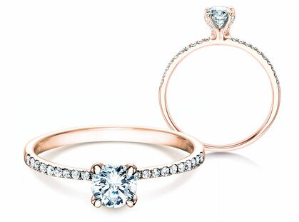 Bague de fiançailles Grace dans 18K or rose avec diamants 0,70ct G/SI