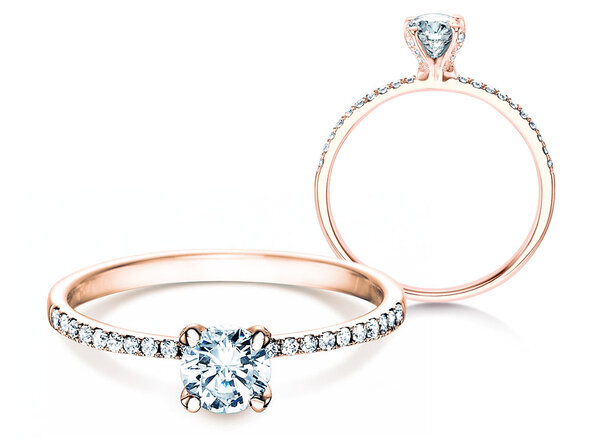 Bague de fiançailles Grace dans 18K or rose avec diamants 0,70ct G/SI