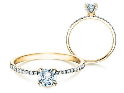 Bague de fiançailles Grace dans 18K or jaune avec diamants 0,70ct G/SI