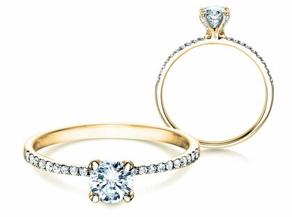 Bague de fiançailles Grace dans 18K or jaune avec diamants 0,70ct G/SI