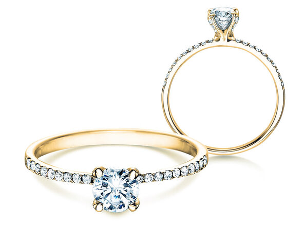 Bague de fiançailles Grace dans 18K or jaune avec diamants 0,70ct G/SI