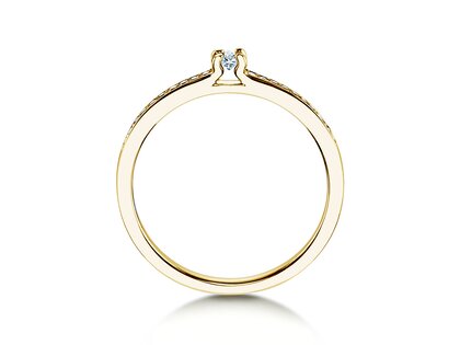 Bague de fiançailles Modern Pavé dans 14K or jaune avec diamants 0,15ct G/SI